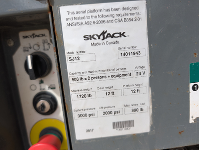 Used 2017 Skyjack SJ12 Vertical Mast Lifts Texas US | Stack Equipment #1550367