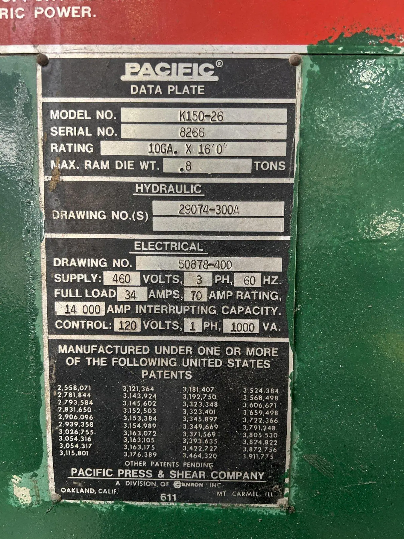USED PACIFIC K150-26