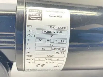 New | in-Stock Bodine Bodine Electric 33A5BEPM-5L Gearmotors Michigan US | Maverick Industrial Sales #1398645