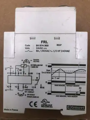 Crouzet FRL 84 874 300 Under Speed Relay 24VDC 8A 250VAC 1/3HP 240VAC
