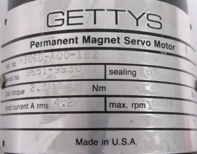 NEW GETTYS M306D-A00-1B2 SERVO MOTOR M306DA001B2