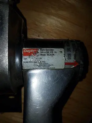 USED DAYTON 3/4 BY 20 1/2" BELT SANDER