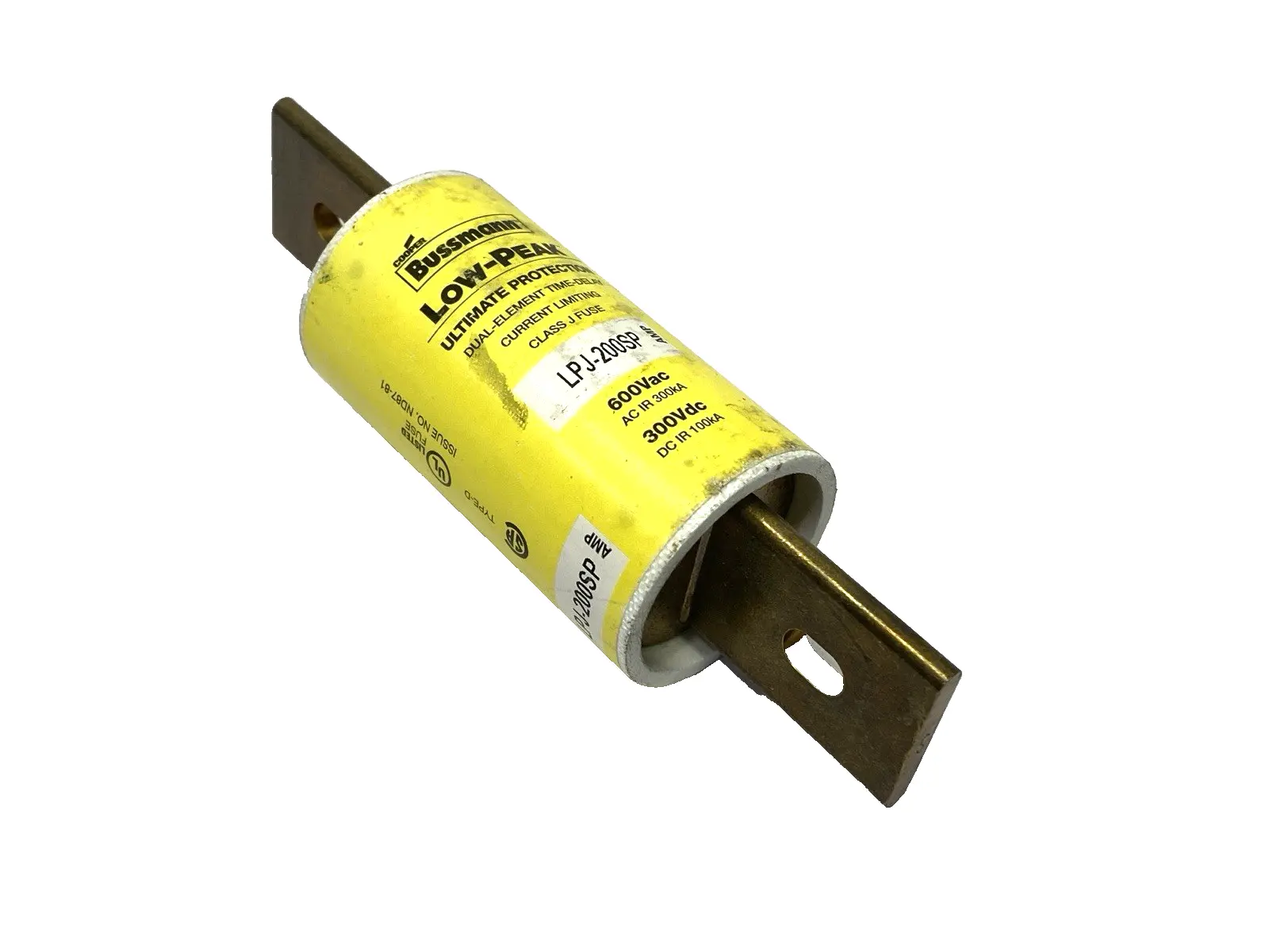USED COOPER BUSSMANN LOW-PEAK TIME DELAY FUSE CLASS J 600VAC 200A