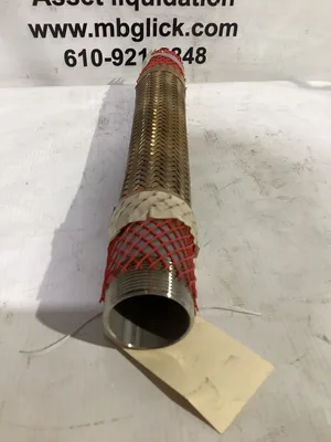 1-1/2” MPT  x 15”  Brass / Stainless Flexible Hose