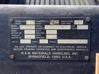 USED R & M MATERIALS HANDLING INC. SC 518