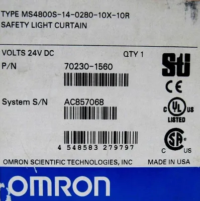 NEW OMRON 70230-1560 LIGHT CURTAIN SET WITH 70230-4035 MS4800S-14-0280-10X-10R