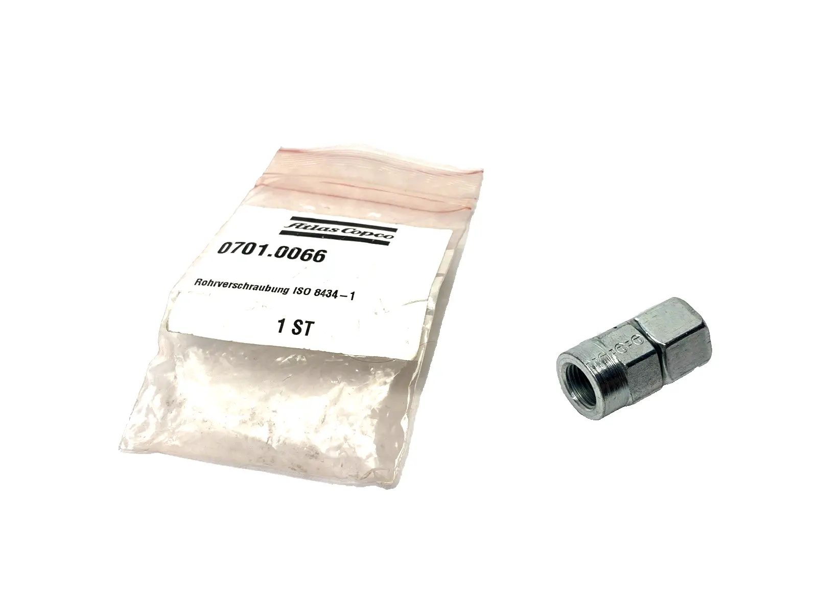0701.0066, 701.0066, ISO 8434-1 | Atlas Copco 0701.0066 Adapter Fitting ISO 8434-1 701.0066 - New