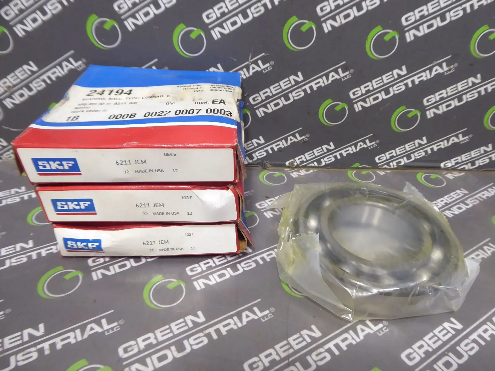 Lot of 3 SKF 6211 JEM Single Row Deep Groove Ball Bearings New NIB