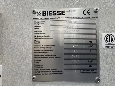 Used 2019 BIESSE WINNER W1 Return Conveyors California US | MachineryMax #1463192