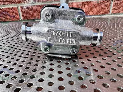 USED ITT PURE FLO .75-F-419-6-4-TM-CWP150 DIAPHRAGM VALVE W/ 3/4" SANITARY FITTING