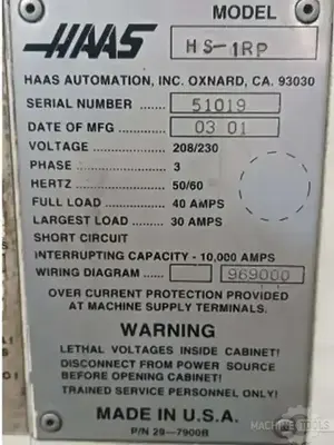 Used 2000 HAAS HS-1RP Horizontal Machining Centers Illinois US | Perfection Global, LLC. #1260518