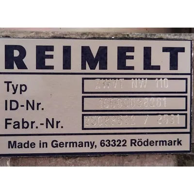 Used Reimelt GmbH 4" Single-channel Stainless Steel Tunnel Diverter Valve