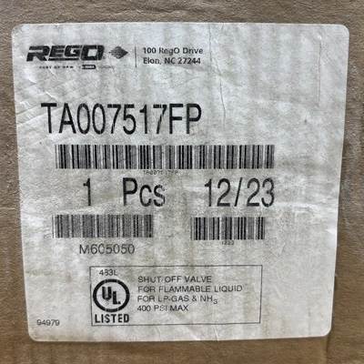 New | in-Stock REGO TA7517FP Valves/Fittings Indiana US | J&J Industrial Supply #1566407