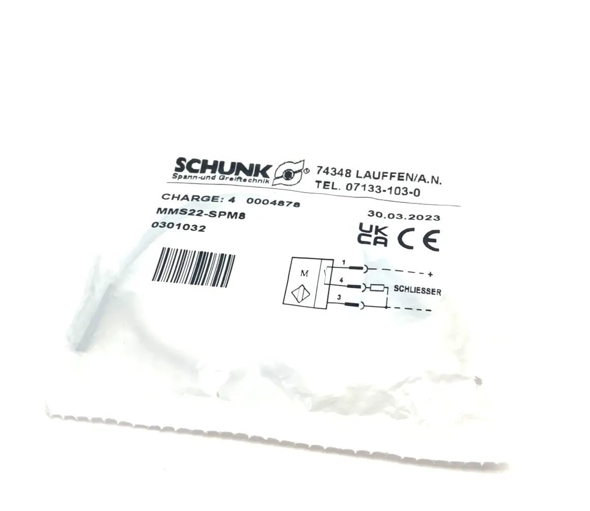 New | in-Stock Schunk Magnetic Proximity Sensor Switch M8 3-Pin 301032 Proximity Sensors Michigan US | Maverick Industrial Sales #1394179