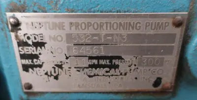 USED NEPTUNE CHEMICAL PUMP 532-T-N3