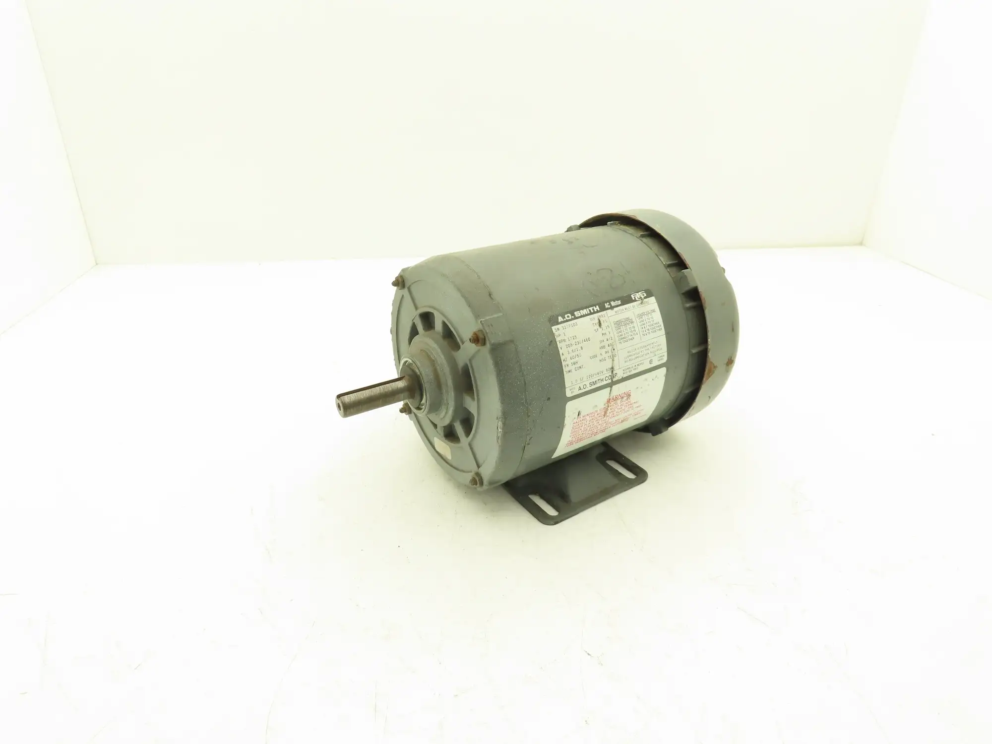 A.O. Smith 327P103 AC Motor 1Hp 1725rpm 208-230/460v 3ph 56H TEFC