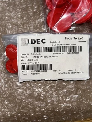Large Lot of New various IDEC   Buttons & Caps See Photos + Warranty