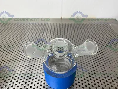 NEW CHEMGLASS CG-1524-05 500ML ROUND BOTTOM HEAVY WALL FLASK 24/40 3-NECK 20° ANGLED