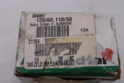 NEW ASCO REDHAT 8040H7 110/120V 15PSI 1/4" NSNP STOCK H761A