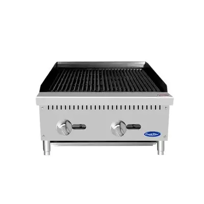 New | in-Stock Atosa New Atosa ATCB-24 HD 24" Countertop Gas Char-rock Broiler with Total 70,000 BTU Broilers Illinois US | Falcon Restaurant Supply #1375287