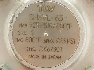 TLV SH5VL-65 Vertical Inline Free Float Steam Trap 925 PSI 1" NPT