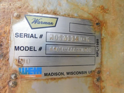 Used Warman _UNKNOWN_ Centrifugal Pumps Ohio US | Equipment Recovery Corp. #1331680
