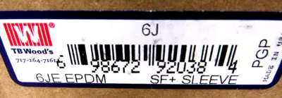 NEW TB WOODS 6J FLEXIBLE COUPLING SLEEVE