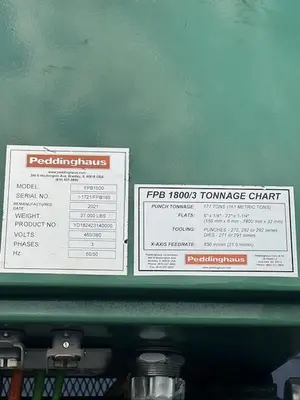 Used 2021 PEDDINGHAUS FPB-1500 Plasma Combo Punches Massachusetts US | Absolute Machinery #1360752