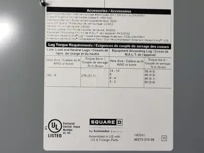 USED SQUARE D CH364
