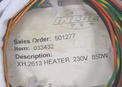 NEW INCOE XH-2613 HEATER 230V 850W XH2613