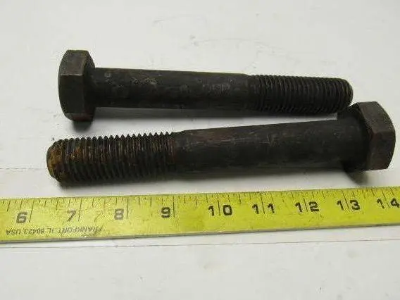 1"-8 x 7" Grade B7 Black Oxide Finish Heavy Hex Cap Screw Bolt lot of 2