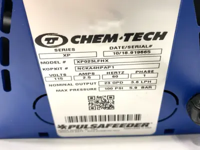 USED CHEM-TECH PERISTALTIC METERING PUMP 115V DAMAGED HAND TWIST FASTENER