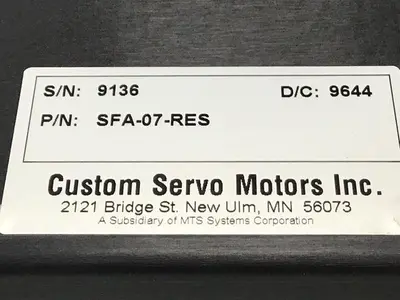 USED CUSTOM SERVO SFA-07-RES