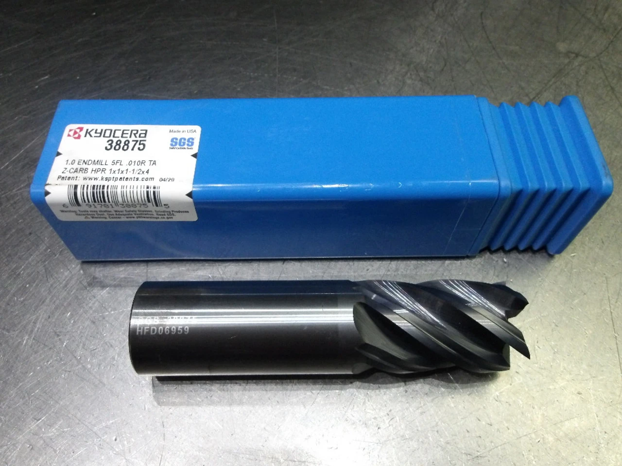 Kyocera/SGS 1" 5 Flute Carbide CR Endmill 1" Shank Ta Coated 38875 (LOC978B)