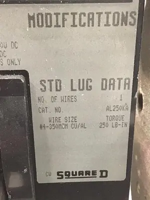 USED SQUARE D KAL36225