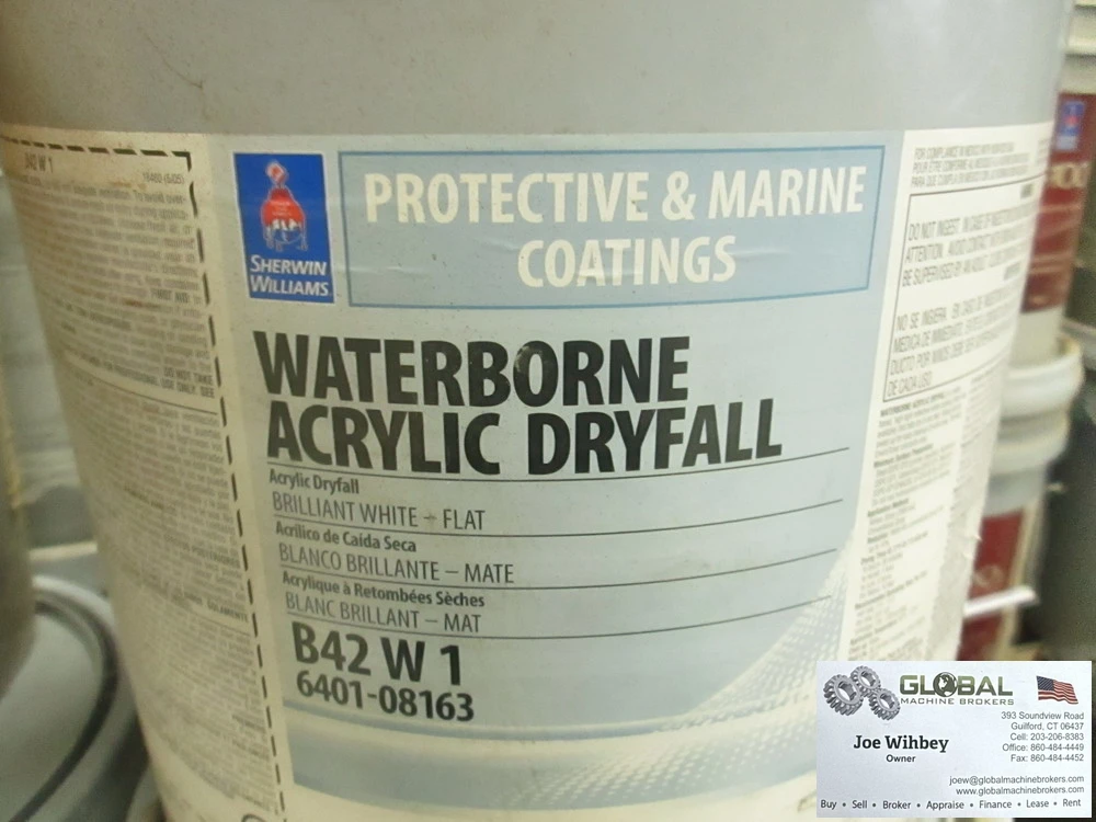 Sherwin Williams Waterborne Acrylic Dyrfall B42-W-1, Brilliant White+Flat, 6401-08163,
