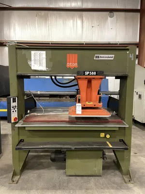 Atom SP588 Oildynamic 25 Ton Traveling Head Cutting Press w/ Movable Trolley