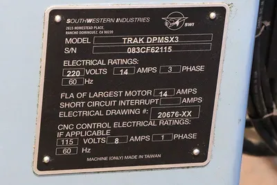 2008 SOUTHWESTERN INDUSTRIES TRAK DPM SX3 Bed Type Mills | Prime Machinery (15)