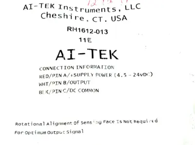 NEW AI-TEK INSTRUMENTS RH1612-013 11E SPEED SENSOR RH1612013 11E