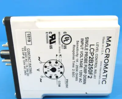 NEW MACROMATIC LCP2B250F2 LEVEL CONTROL RELAY