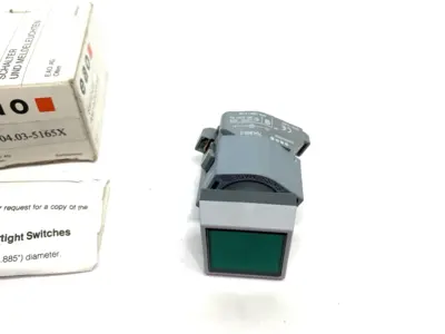 USED EAO SQUARE ILLUMINATED PUSHBUTTON GREEN