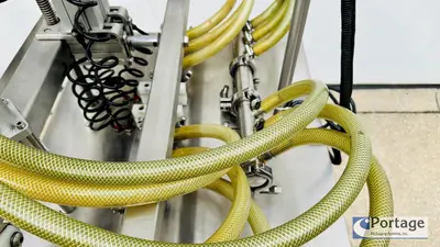 USED INLINE FILLING SYSTEMS SEMI-AUTOMATIC OVERFLOW FILLER