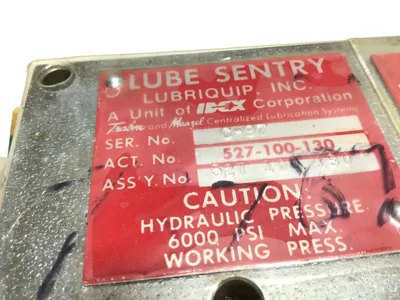 USED LUBRIQUIP 📦 MODEL: 527-100-130 – GENUINE LUBRIQUIP COMPONENT FOR SEAMLESS INTEGRATION INTO EXISTING SYSTEMS.