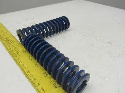 5" x 1-1/2" 3/4" Rod Die Spring 1/8" Thick Rectangular Wire Blue Lot Of 2