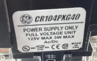 Used GENERAL ELECTRIC CR104PBL11E5P8 Relays & Switches South Carolina US | Palmetto Automation #1502869
