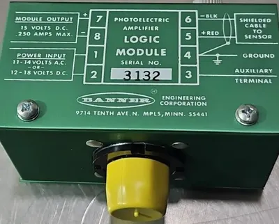 BANNER B8-1 PHOTOELECTRIC AMPLIFIER LOGIC MODULE. Loc5D-24