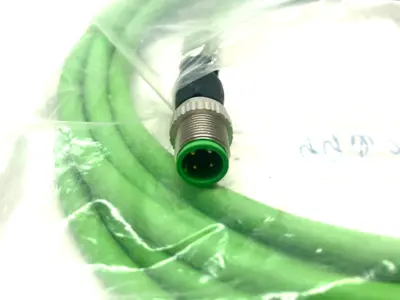 USED BECKHOFF DOUBLE ENDED ETHERCAT CABLE M12 4-PIN 3M LENGTH