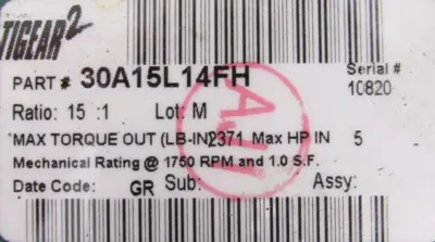 NEW DODGE 30A15L14FH GEAR REDUCER 15:1