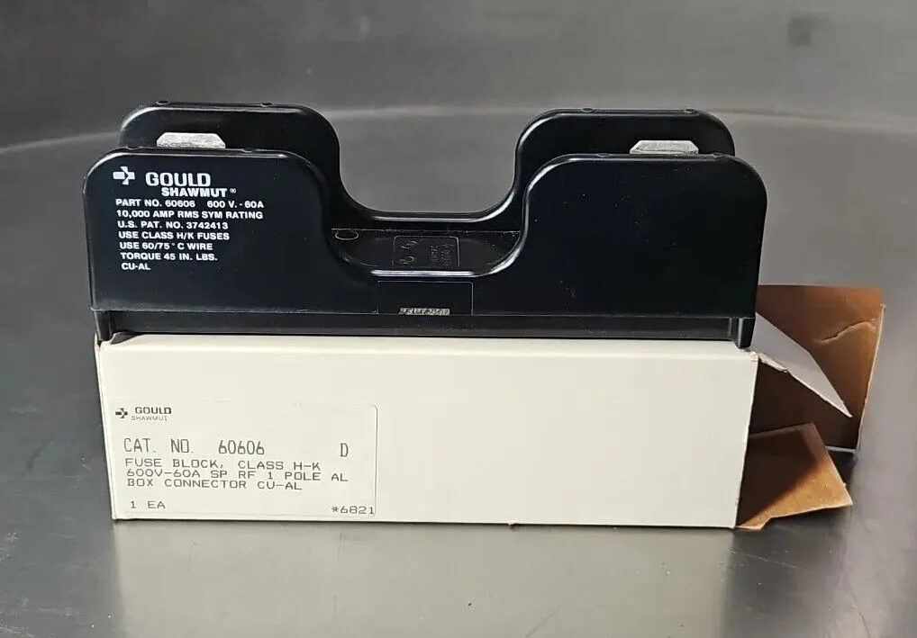 GOULD SHAWMUT 60606 CLASS H/K FUSEHOLDER 60A 600V. Loc4E-24