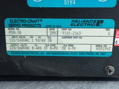Used RELIANCE ELECTRIC PDM30 Servo Drives Ohio US | HGR 24 #802995